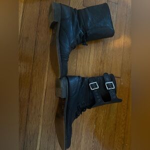 All Saints Damisi military leather boot.